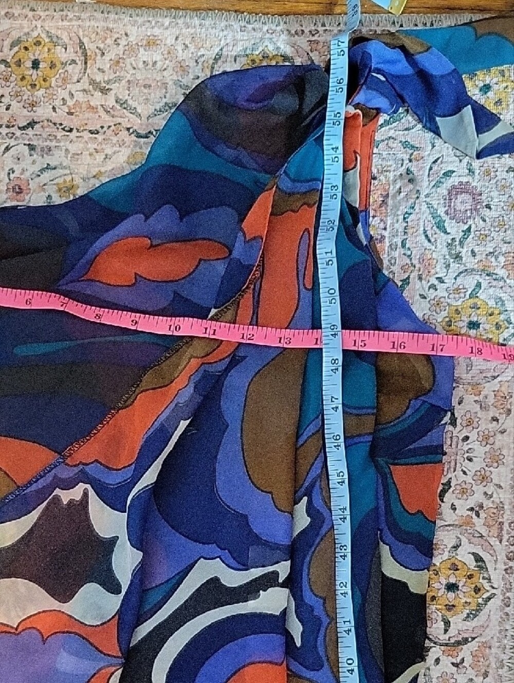 Vintage Elizabeth Strewart Size S One-Shoulder Floral Coverup Dress Sarong Zip - Picture 5 of 9